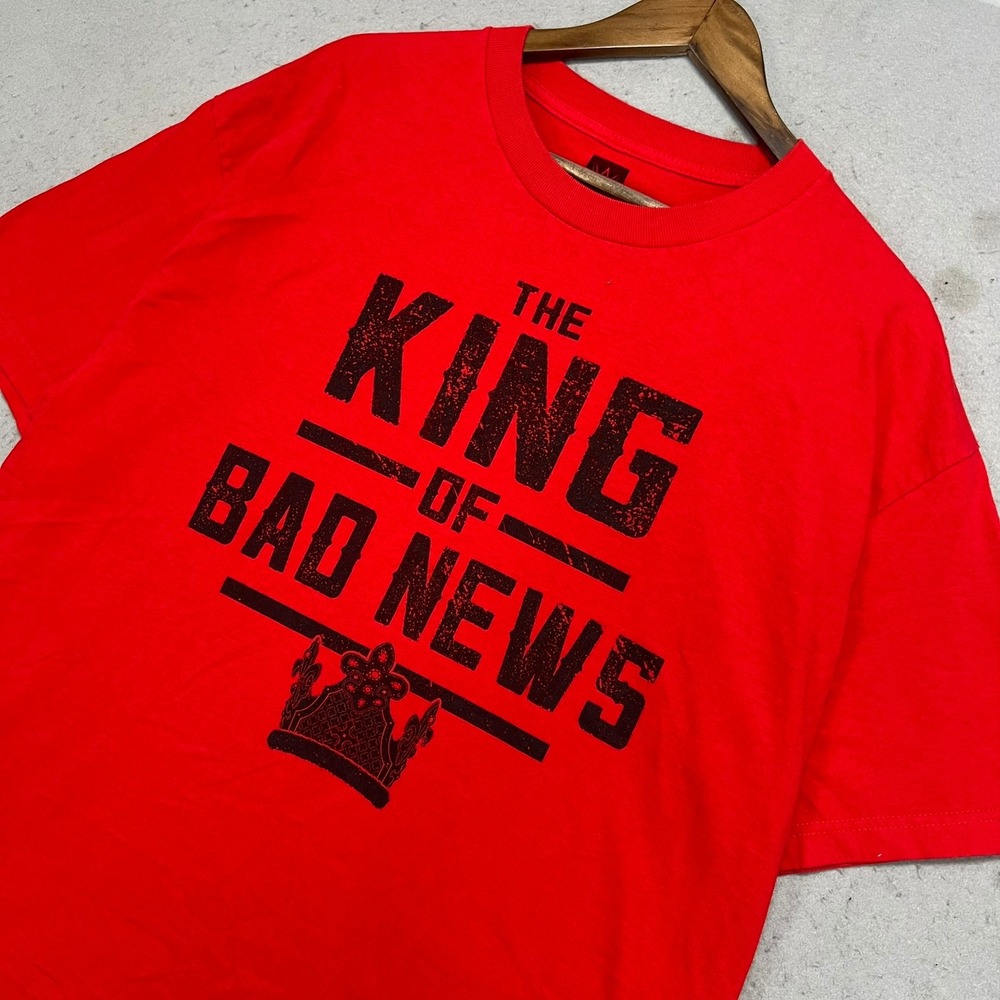 WWE King of Bad News Wade Barrett Red Graphic T-Shirt Mens XL Pro Wrestling AEW